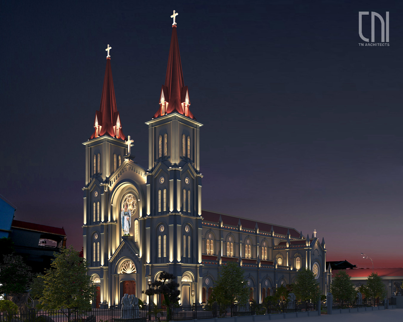 1.1. Phối Cảnh Góc Phương án 1